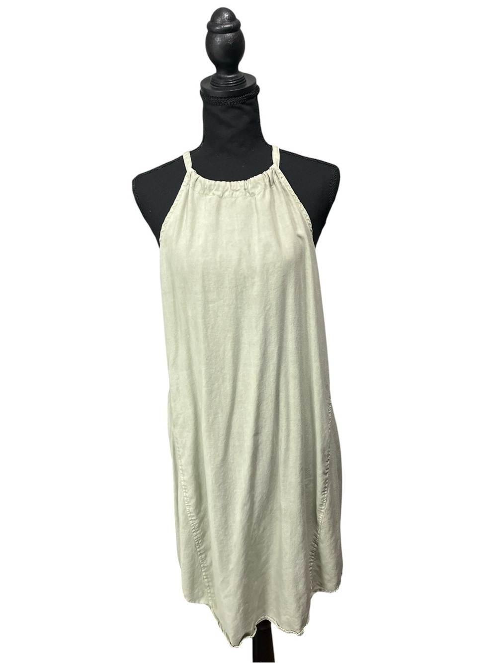 Anthropologie Cloth & Stone Lyocell Halter Dress Lt. Sage Green Boho Shift Dress